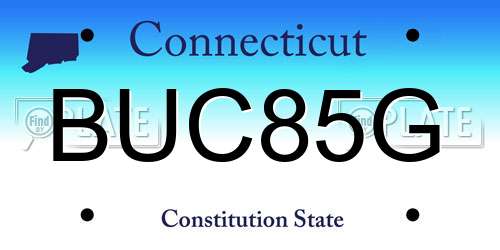 BUC85G Connecticut License Plate