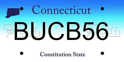 BUCB56 Connecticut License Plate