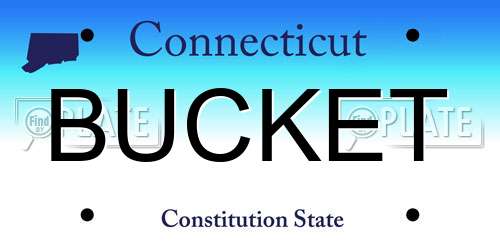 BUCKET Connecticut License Plate