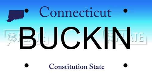 BUCKIN Connecticut License Plate