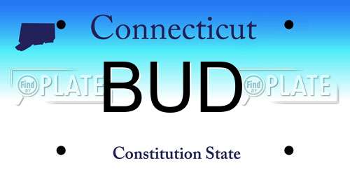 BUD Connecticut License Plate