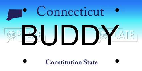 BUDDY Connecticut License Plate