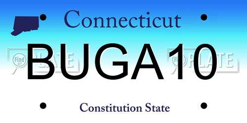 BUGA10 Connecticut License Plate