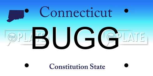 BUGG Connecticut License Plate