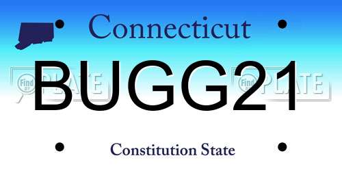 BUGG21 Connecticut License Plate