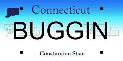 BUGGIN Connecticut License Plate
