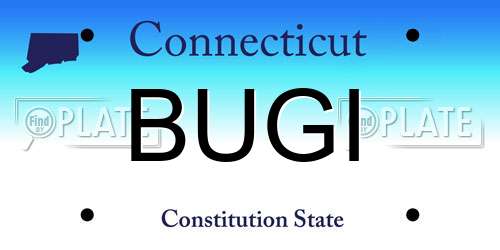 BUGI Connecticut License Plate