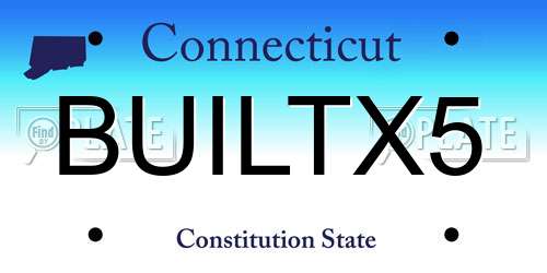BUILTX5 Connecticut License Plate