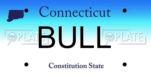 BULL Connecticut License Plate