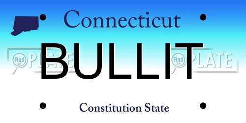 BULLIT Connecticut License Plate