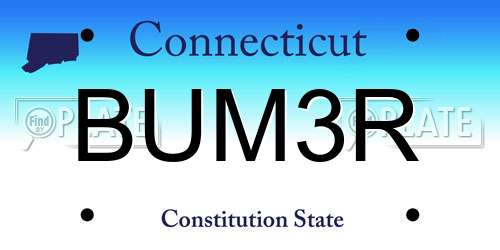 BUM3R Connecticut License Plate