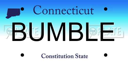 BUMBLE Connecticut License Plate