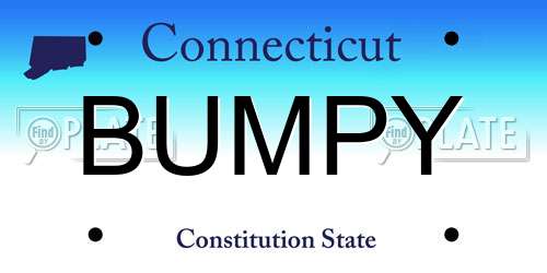 BUMPY Connecticut License Plate