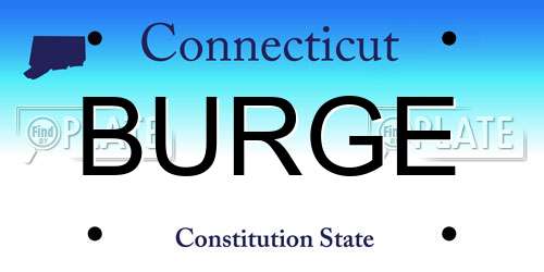 BURGE Connecticut License Plate