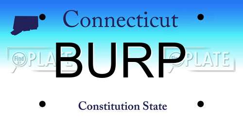 BURP Connecticut License Plate