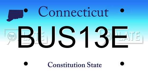 BUS13E Connecticut License Plate
