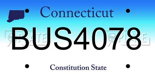 BUS4078 Connecticut License Plate