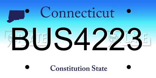 BUS4223 Connecticut License Plate