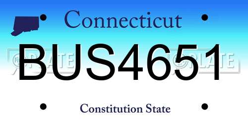 BUS4651 Connecticut License Plate
