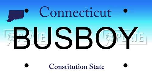 BUSBOY Connecticut License Plate