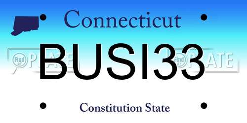 BUSI33 Connecticut License Plate