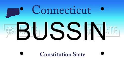 BUSSIN Connecticut License Plate