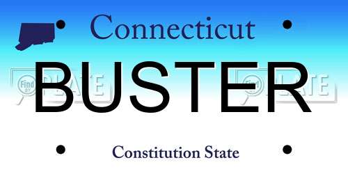 BUSTER Connecticut License Plate