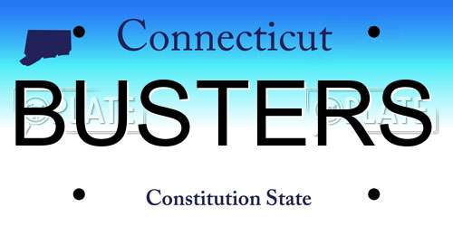 BUSTERS Connecticut License Plate
