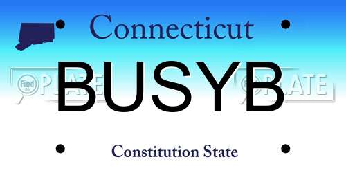 BUSYB Connecticut License Plate