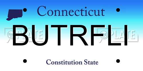 BUTRFLI Connecticut License Plate