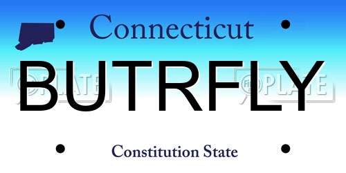 BUTRFLY Connecticut License Plate