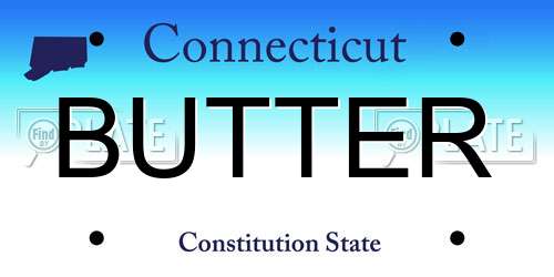 BUTTER Connecticut License Plate