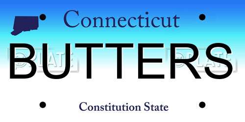 BUTTERS Connecticut License Plate