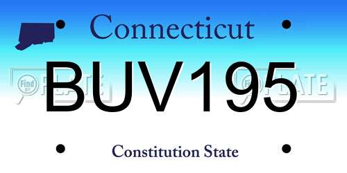 BUV195 Connecticut License Plate