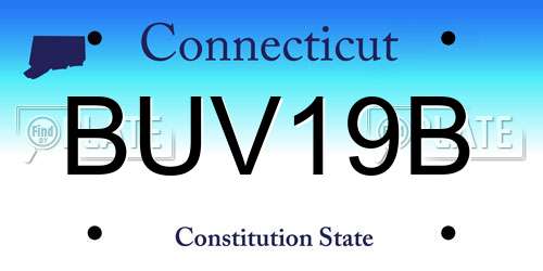 BUV19B Connecticut License Plate