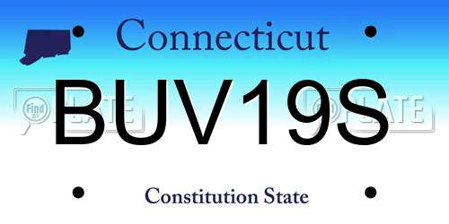 BUV19S Connecticut License Plate