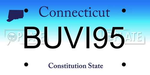 BUVI95 Connecticut License Plate