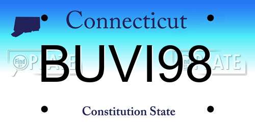 BUVI98 Connecticut License Plate