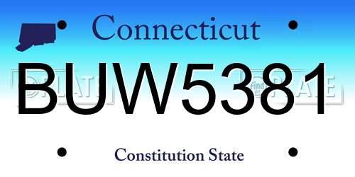 BUW5381 Connecticut License Plate