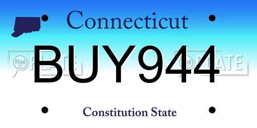 BUY944 Connecticut License Plate