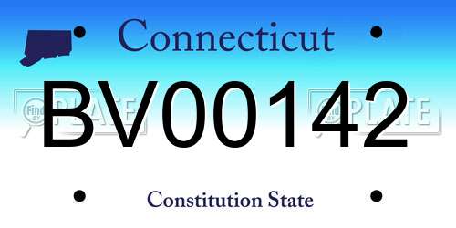 BV00142 Connecticut License Plate