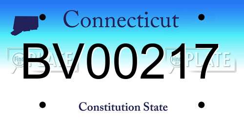BV00217 Connecticut License Plate