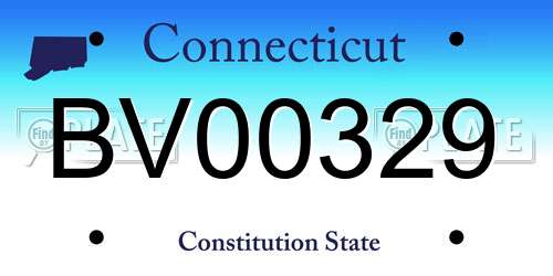 BV00329 Connecticut License Plate