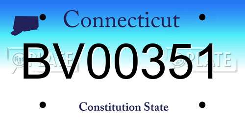 BV00351 Connecticut License Plate