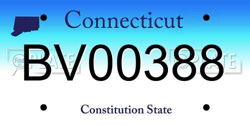 BV00388 Connecticut License Plate