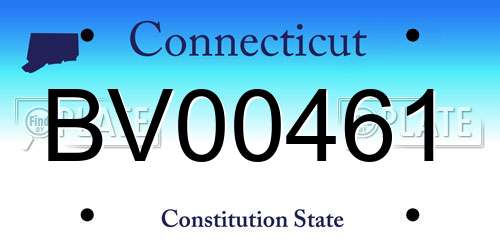 BV00461 Connecticut License Plate