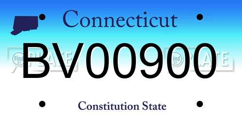 BV00900 Connecticut License Plate