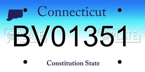 BV01351 Connecticut License Plate