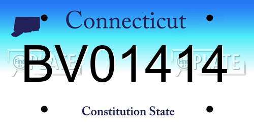 BV01414 Connecticut License Plate
