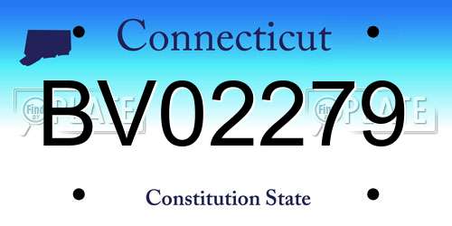 BV02279 Connecticut License Plate
